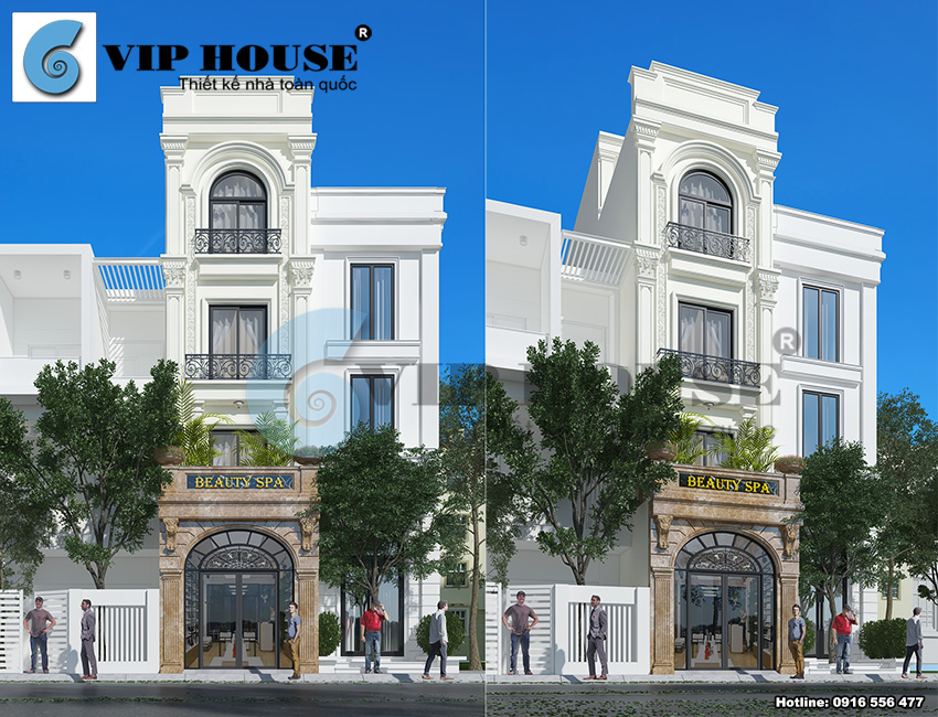 Thiết kế nhà phố 4 tầng phong cách tân cổ điển đẹp tại Hà Nội