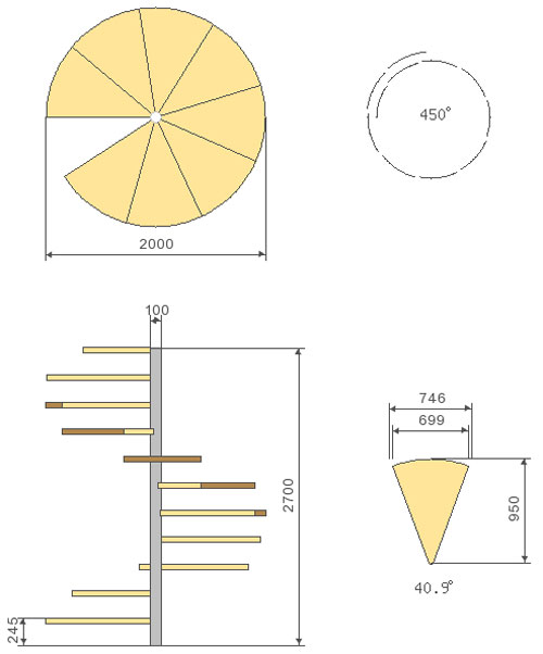 Thiết kế và cách tính bậc cầu thang xoắn ốc