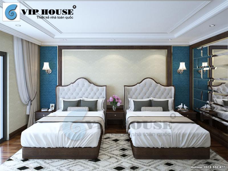 Thiết kế nội thất phòng ngủ khách sạn 3 sao đẹp: Thiết kế nội thất phòng ngủ khách sạn 3 sao đẹp mang đến không gian đầy ấm áp và sang trọng. Với những chi tiết đơn giản và tinh tế, quý khách sẽ tận hưởng được giấc ngủ thật ngon lành trong không gian thoải mái và tiện nghi nhất.